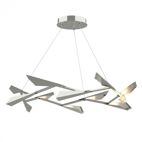 Hubbardton Forge Quill Large LED Pendant in Sterling Finish Model: 135005-LED-STND-85-85