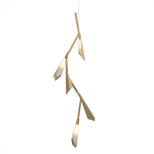 Hubbardton Forge Quill LED Pendant in Modern Brass Finish Model: 135001-LED-STND-86-86