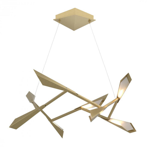 Hubbardton Forge Quill LED Pendant in Modern Brass Finish Model: 135003-LED-STND-86-86
