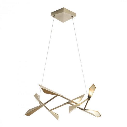 Hubbardton Forge Quill LED Pendant in Soft Gold Finish Model: 135003-LED-STND-84-84