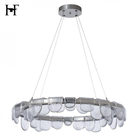 Hubbardton Forge Riverbed Circular LED Pendant in Sterling Finish Model: 139982-LED-STND-85-ZM0846