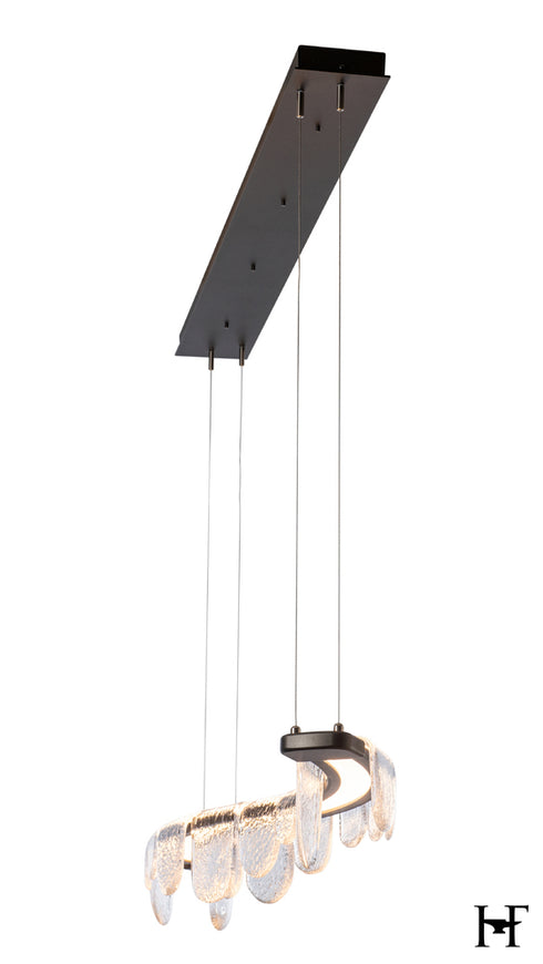 Hubbardton Forge Riverbed LED Pendant in Oil Rubbed Bronze Finish Model: 139980-LED-STND-14-ZM0846