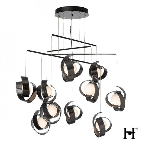 Hubbardton Forge Riza 10 Light Mobile Pendant ink Finish Model: 131158-SKT-STND-89-GG0711