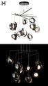 Hubbardton Forge Riza 10 Light Mobile Pendant ink Finish Model: 131158-SKT-STND-89-GG0711