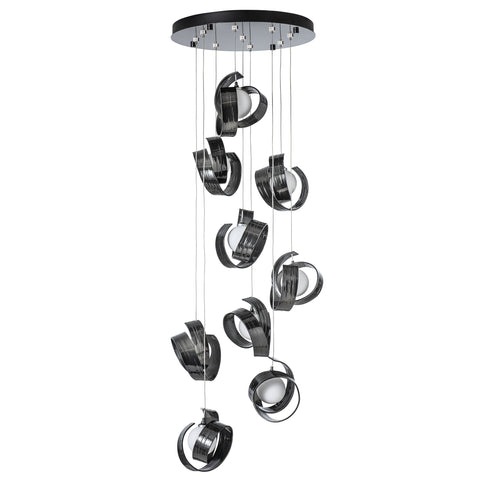 Hubbardton Forge Riza 9 Light Pendant Model: 131099-SKT-LONG-14-GG0711