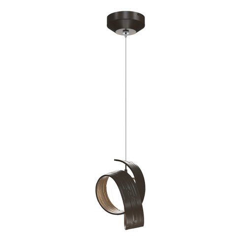 Hubbardton Forge Riza Low Voltage Mini Pendant in White Finish Model: 161186-SKT-STND-02-GG0711