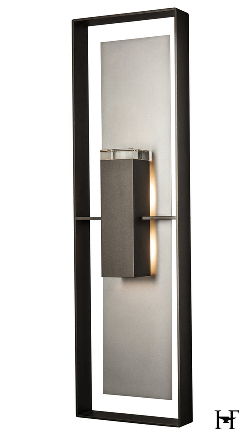 Hubbardton Forge Shadow Box Extra Tall Dark Sky Friendly Outdoor Sconce in Coastal Oil Rubbed Bronze Finish Model: 302668-SKT-14-78-ZM0851