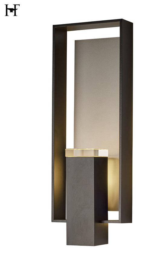 Hubbardton Forge Shadow Box Large Dark Sky Friendly Outdoor Sconce in Coastal Black Finish Model: 302665-SKT-80-78-ZM0850