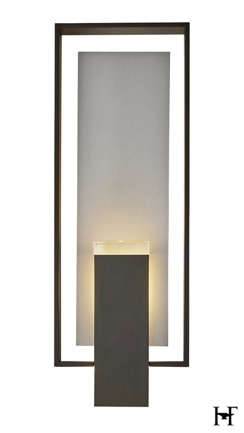 Hubbardton Forge Shadow Box Large Dark Sky Friendly Outdoor Sconce in Coastal Black Finish Model: 302665-SKT-80-78-ZM0850