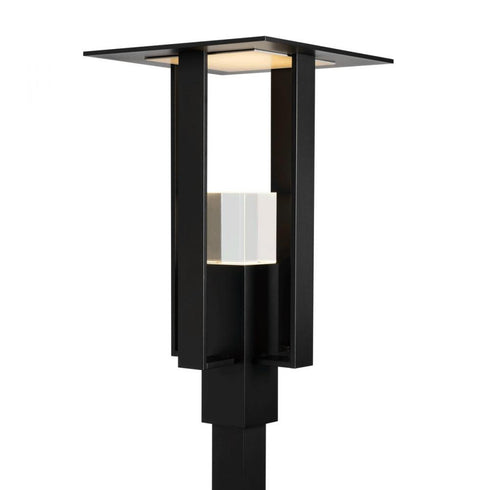 Hubbardton Forge Shadow Box Outdoor Post Light in Coastal Oil Rubbed Bronze Finish Model: 344830-SKT-14-72-ZM0687