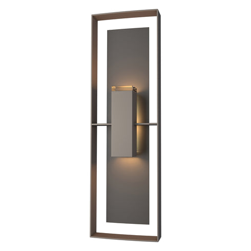 Hubbardton Forge Shadow Box Tall Outdoor Sconce in Coastal Oil Rubbed Bronze Finish Model: 302607-SKT-14-14-ZM0546