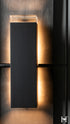 Hubbardton Forge Shadow Box Tall With Slate Dark Sky Friendly Outdoor Sconce in Coastal Black Finish Model: 302666-SKT-80-SL-ZM0850