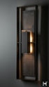 Hubbardton Forge Shadow Box Tall With Slate Dark Sky Friendly Outdoor Sconce in Coastal Black Finish Model: 302666-SKT-80-SL-ZM0850