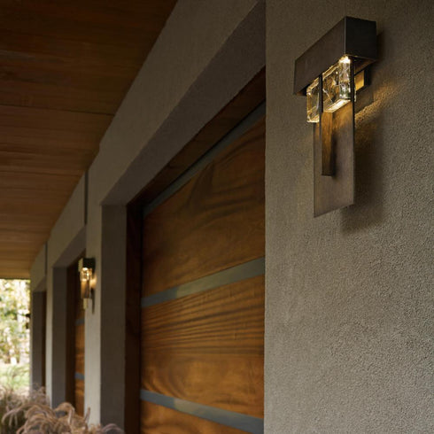 Hubbardton Forge Shard Large LED Outdoor Sconce in Coastal Dark Smoke Finish Model: 302517-LED-77-YP0501