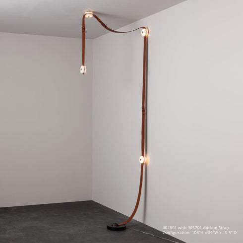 Hubbardton Forge SNAPS Floor to Ceiling Plug in LED Lamp in Black Finish Model: 402801-LED-STND-10-LC-AR