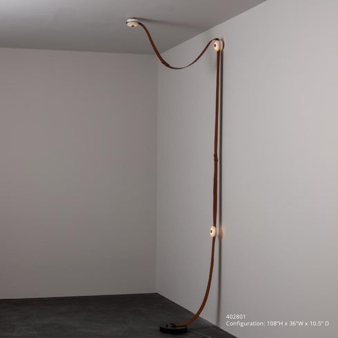 Hubbardton Forge SNAPS Floor to Ceiling Plug in LED Lamp in Black Finish Model: 402801-LED-STND-10-LC-AR
