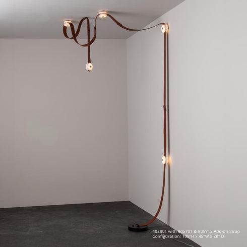 Hubbardton Forge SNAPS Floor to Ceiling Plug in LED Lamp in Black Finish Model: 402801-LED-STND-10-LC-AR