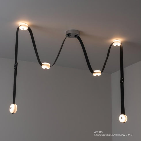 Hubbardton Forge SNAPS Medium LED Pendant in Sterling Finish Model: 401315-LED-STND-85-LK-AR
