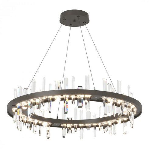 Hubbardton Forge Solitude Circular LED Pendant in Bronze Finish Model: 139915-LED-STND-05-CR