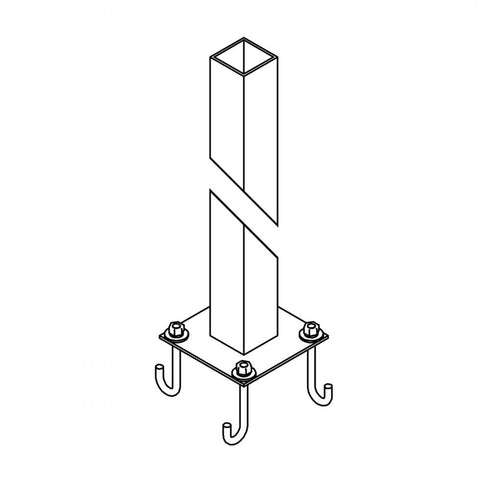 Hubbardton Forge Square Post Square Outdoor Post in Coastal Dark Smoke Finish Model: 390171-77