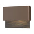 Hubbardton Forge Stratum Dark Sky Friendly LED Outdoor Sconce in Coastal Oil Rubbed Bronze Finish Model: 302630-LED-14-14