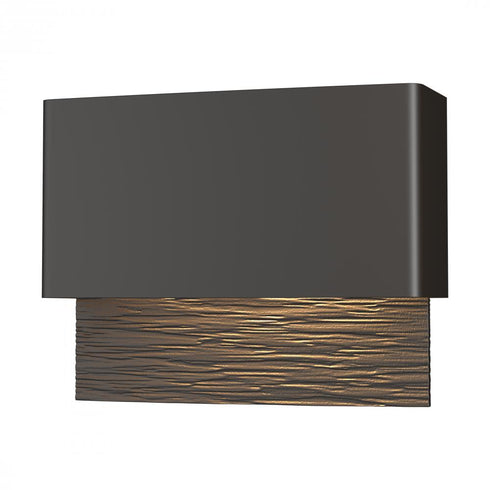 Hubbardton Forge Stratum Dark Sky Friendly LED Outdoor Sconce in Coastal Oil Rubbed Bronze Finish Model: 302630-LED-14-14