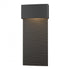 Hubbardton Forge Stratum Large Dark Sky Friendly LED Outdoor Sconce in Coastal Oil Rubbed Bronze Finish Model: 302632-LED-14-14