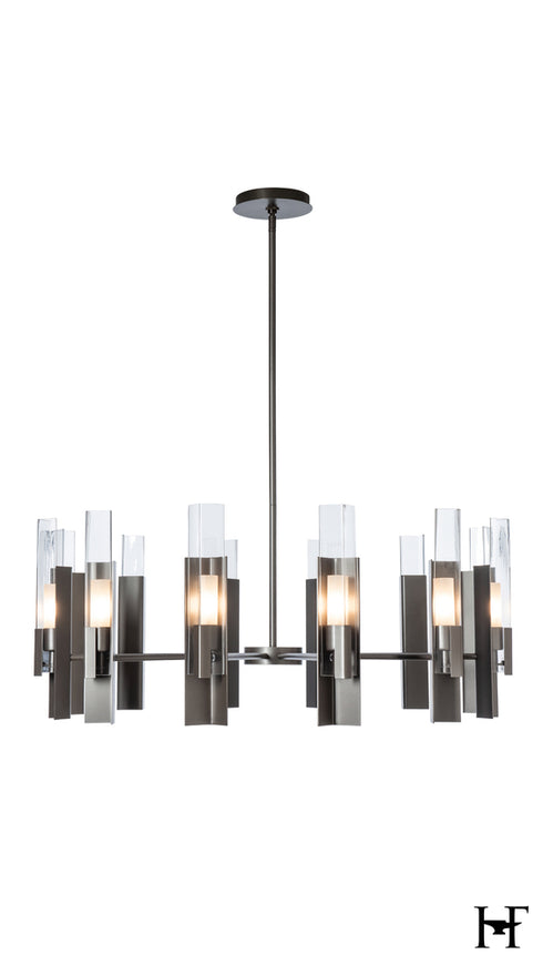 Hubbardton Forge Summit 12 Light Pendant in Dark Smoke Finish Model: 132047-SKT-MULT-07-ZM0828
