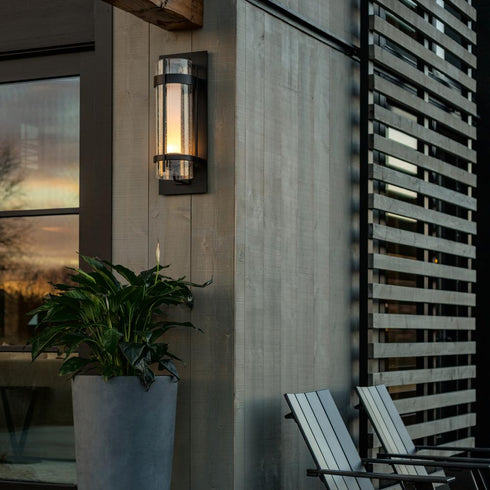 Hubbardton Forge Torch Large Outdoor Sconce in Coastal Oil Rubbed Bronze Finish Model: 305898-SKT-14-ZS0656
