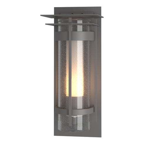 Hubbardton Forge Torch XL Outdoor Sconce with Top Plate in Coastal Oil Rubbed Bronze Finish Model: 305999-SKT-14-ZS0664