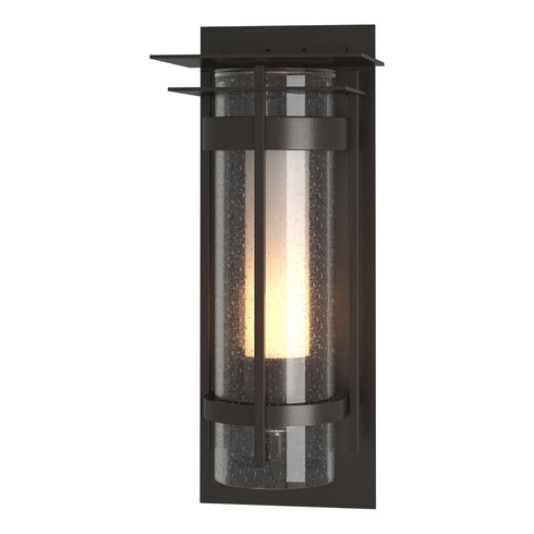 Hubbardton Forge Torch XL Outdoor Sconce with Top Plate in Coastal Oil Rubbed Bronze Finish Model: 305999-SKT-14-ZS0664