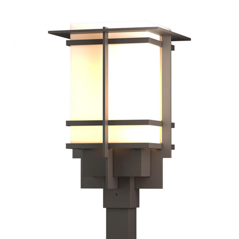 Hubbardton Forge Tourou Large Outdoor Post Light in Coastal Oil Rubbed Bronze Finish Model: 346013-SKT-14-GG0084
