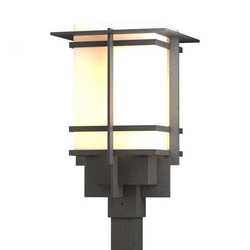 Hubbardton Forge Tourou Large Outdoor Post Light in Coastal Oil Rubbed Bronze Finish Model: 346013-SKT-14-GG0084