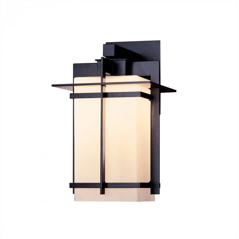 Hubbardton Forge Tourou Large Outdoor Sconce in Coastal Oil Rubbed Bronze Finish Model: 306008-SKT-14-GG0093