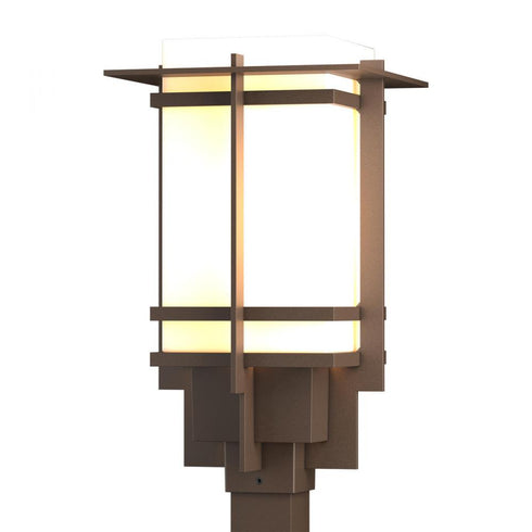 Hubbardton Forge Tourou Outdoor Post Light in Coastal Oil Rubbed Bronze Finish Model: 346011-SKT-14-GG0076
