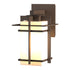 Hubbardton Forge Tourou Outdoor Sconce in Coastal Oil Rubbed Bronze Finish Model: 306007-SKT-14-GG0111