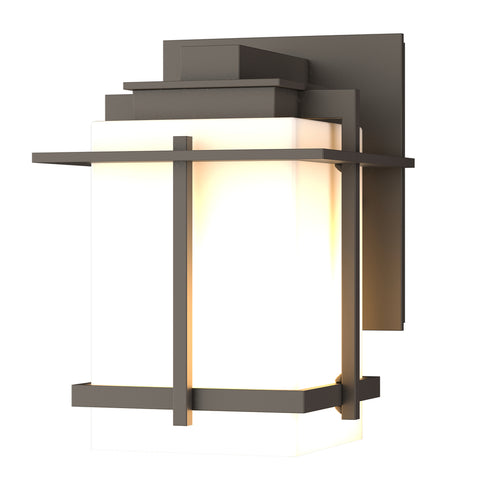 Hubbardton Forge Tourou Small Outdoor Sconce in Coastal Oil Rubbed Bronze Finish Model: 306006-SKT-14-GG0110
