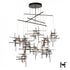 Hubbardton Forge Tura 10 Light Frosted Glass Mobile Pendant in Oil Rubbed Bronze Finish Model: 131160-SKT-STND-14-YC0305
