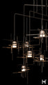 Hubbardton Forge Tura 10 Light Frosted Glass Mobile Pendant in Oil Rubbed Bronze Finish Model: 131160-SKT-STND-14-YC0305