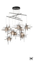 Hubbardton Forge Tura 10 Light Seeded Glass Mobile Pendant in Oil Rubbed Bronze Finish Model: 131156-SKT-STND-14-II0728
