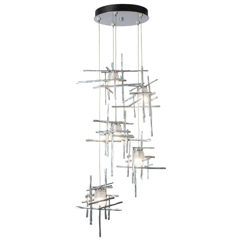 Hubbardton Forge Tura 5 Light Frosted Glass Pendant Model: 131128-SKT-LONG-05-YC0305