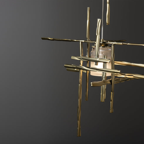 Hubbardton Forge Tura 5 Light Frosted Glass Pendant Model: 131128-SKT-LONG-05-YC0305