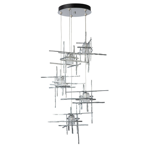 Hubbardton Forge Tura 5 Light Frosted Glass Pendant Model: 131128-SKT-LONG-20-YC0305