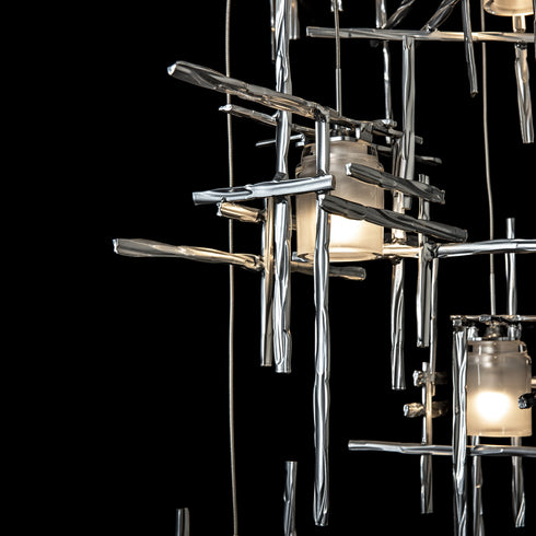 Hubbardton Forge Tura 5 Light Frosted Glass Pendant Model: 131128-SKT-LONG-20-YC0305