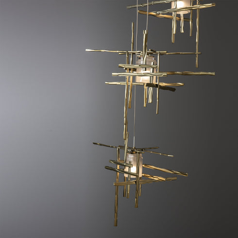 Hubbardton Forge Tura 5 Light Frosted Glass Pendant Model: 131128-SKT-LONG-20-YC0305