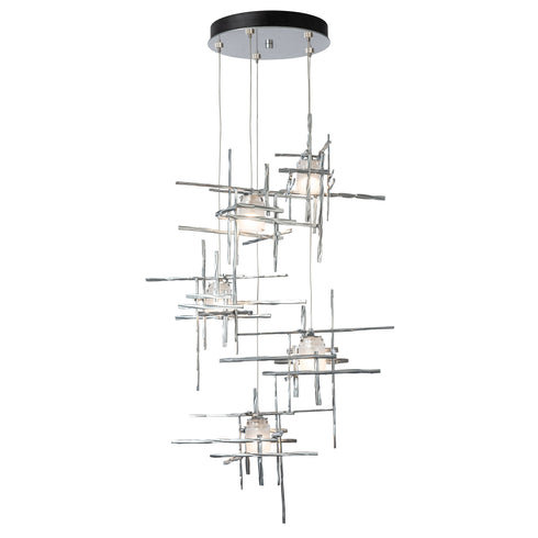 Hubbardton Forge Tura 5 Light Frosted Glass Pendant Model: 131128-SKT-LONG-89-YC0305
