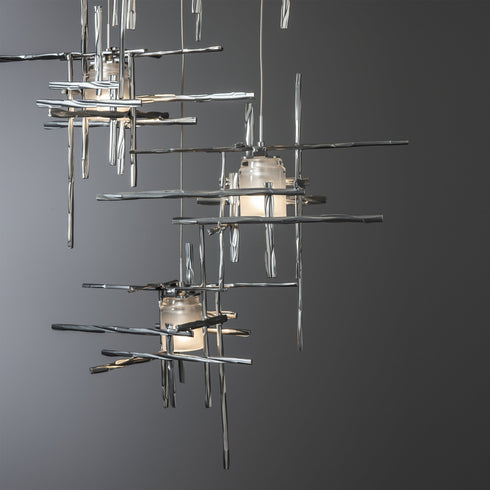 Hubbardton Forge Tura 5 Light Frosted Glass Pendant Model: 131128-SKT-LONG-89-YC0305