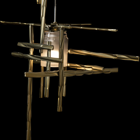 Hubbardton Forge Tura 5 Light Frosted Glass Pendant Model: 131128-SKT-LONG-89-YC0305