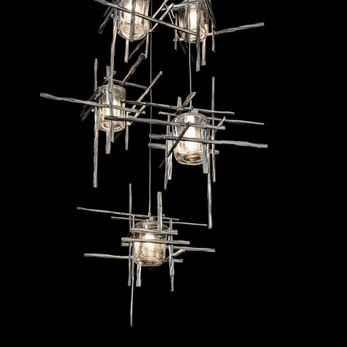 Hubbardton Forge Tura 5 Light Seeded Glass Pendant Model: 131126-SKT-LONG-05-II0728