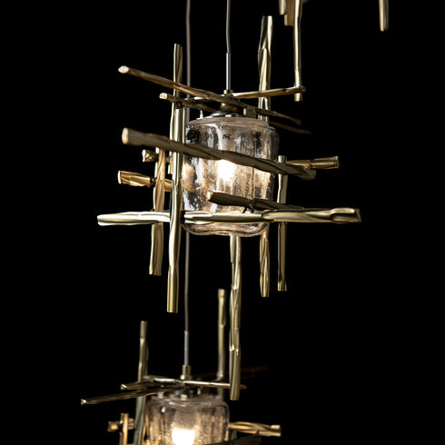 Hubbardton Forge Tura 5 Light Seeded Glass Pendant Model: 131126-SKT-LONG-05-II0728